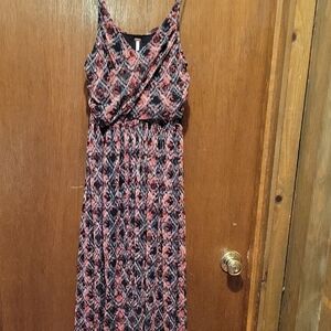 Free People Pink and Black High Low Dress